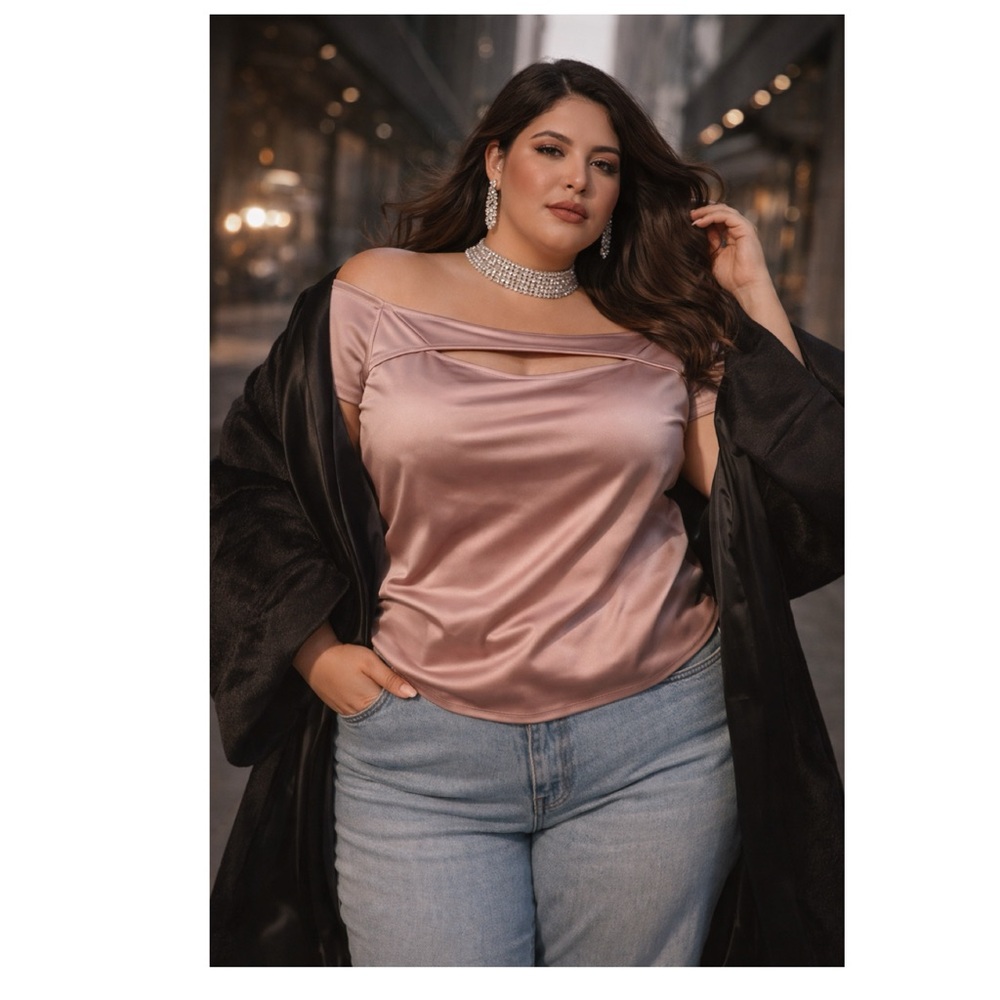 Torrid Pink Satin Blouse